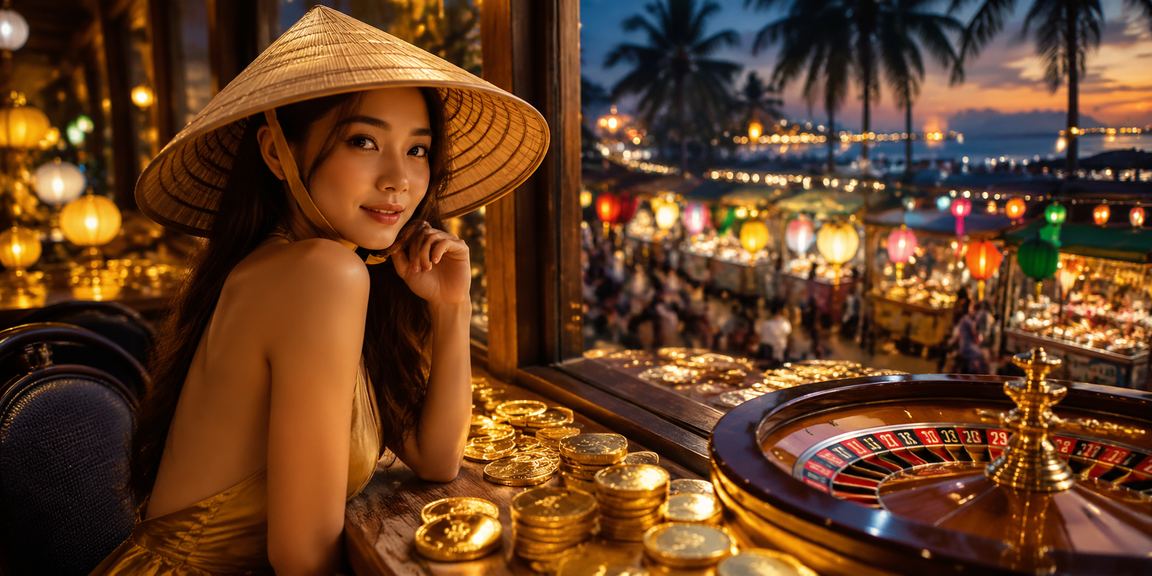 Roulette tại Phú Quốc – trò chơi casino trực tuyến 9003 với nón lá đặc trưng Việt Nam